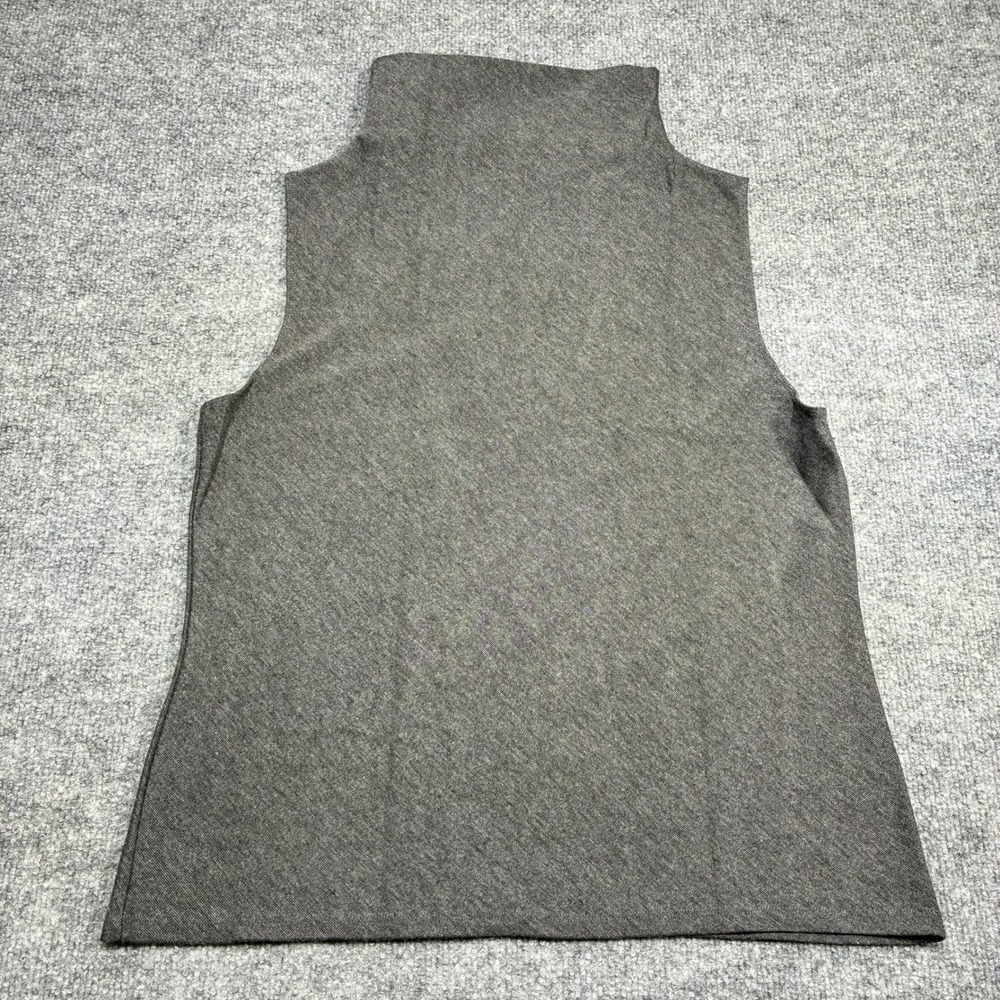 Ann Taylor LOFT Blouse Women's Large Gray Sleeveless Turtleneck Dressy Top